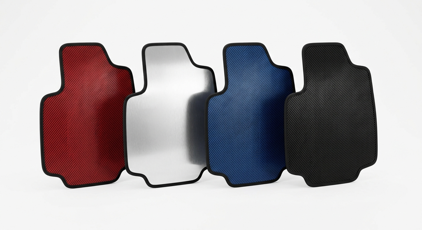 ALFOMBRA ALUMINIO, ROJO/PLATA/AZUL/NEGRO CARBONO