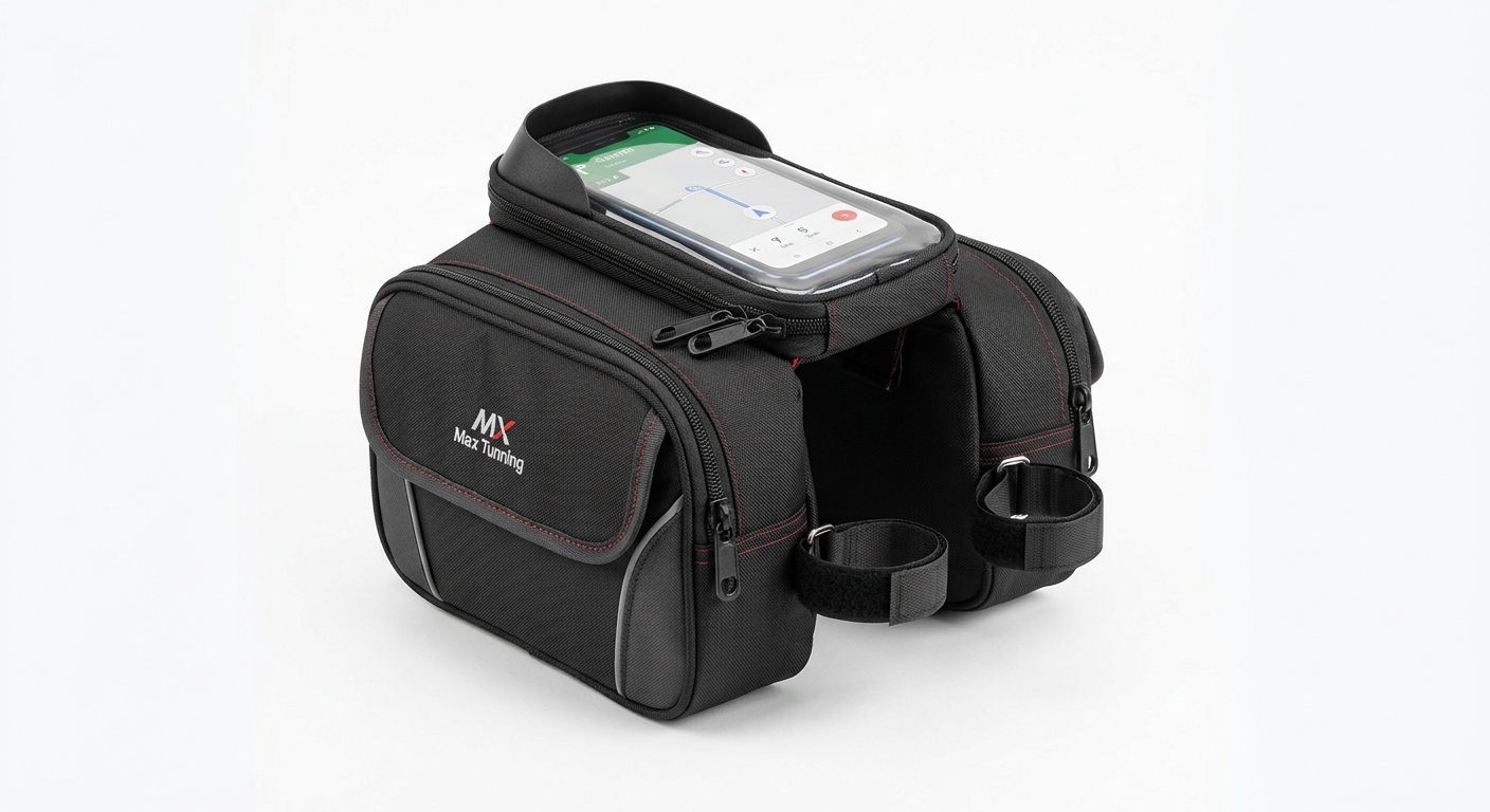 BOLSO DOBLE p/ BICI con porta CELULAR 30X18