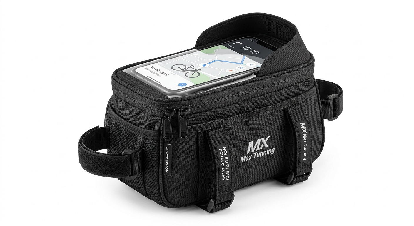 BOLSO P/ BICI Y PORTA CELULAR con vicera 20.5X12.5X10CM