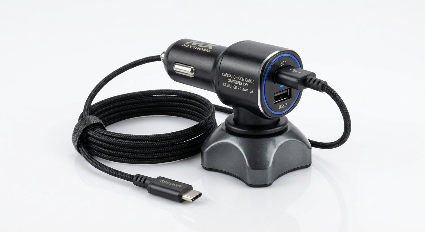 CARGADOR CON CABLE SAMSUNG 12V