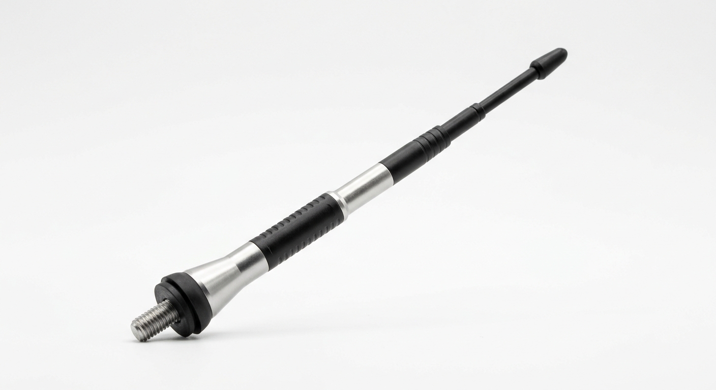 ANTENA DEPORTIVA EXTENSIBLE COLORES SILVER y NEGRO