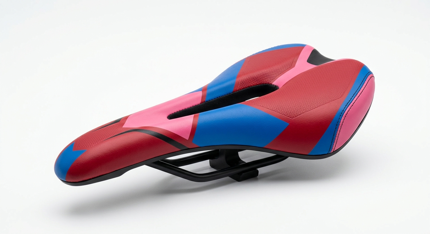 ASIENTO DE BICI MTB ROJO-AZUL-ROSA ANTI-PROSTATICO 15X25