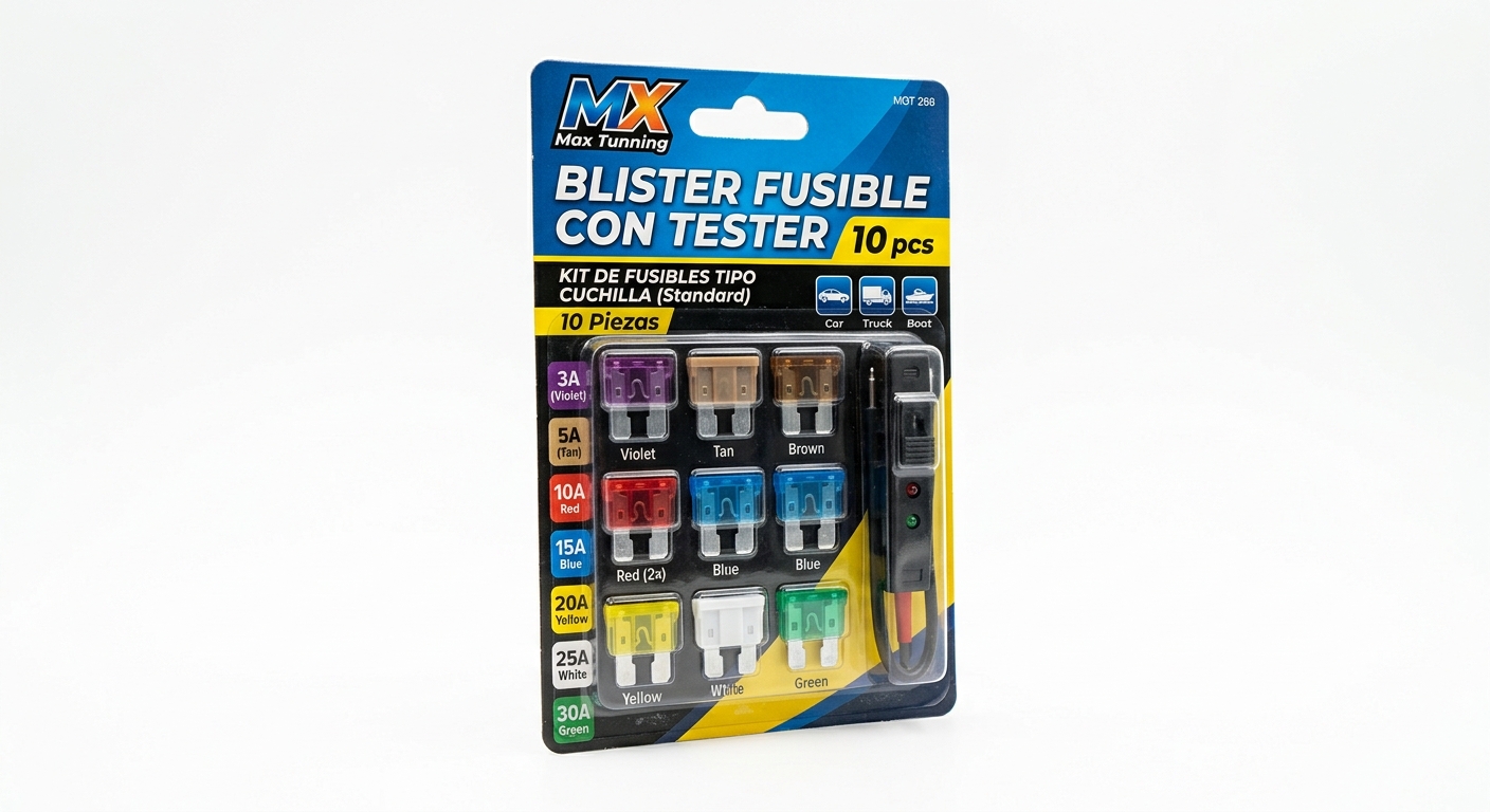 BLISTER FUSIBLE CON TESTER 10 pcs