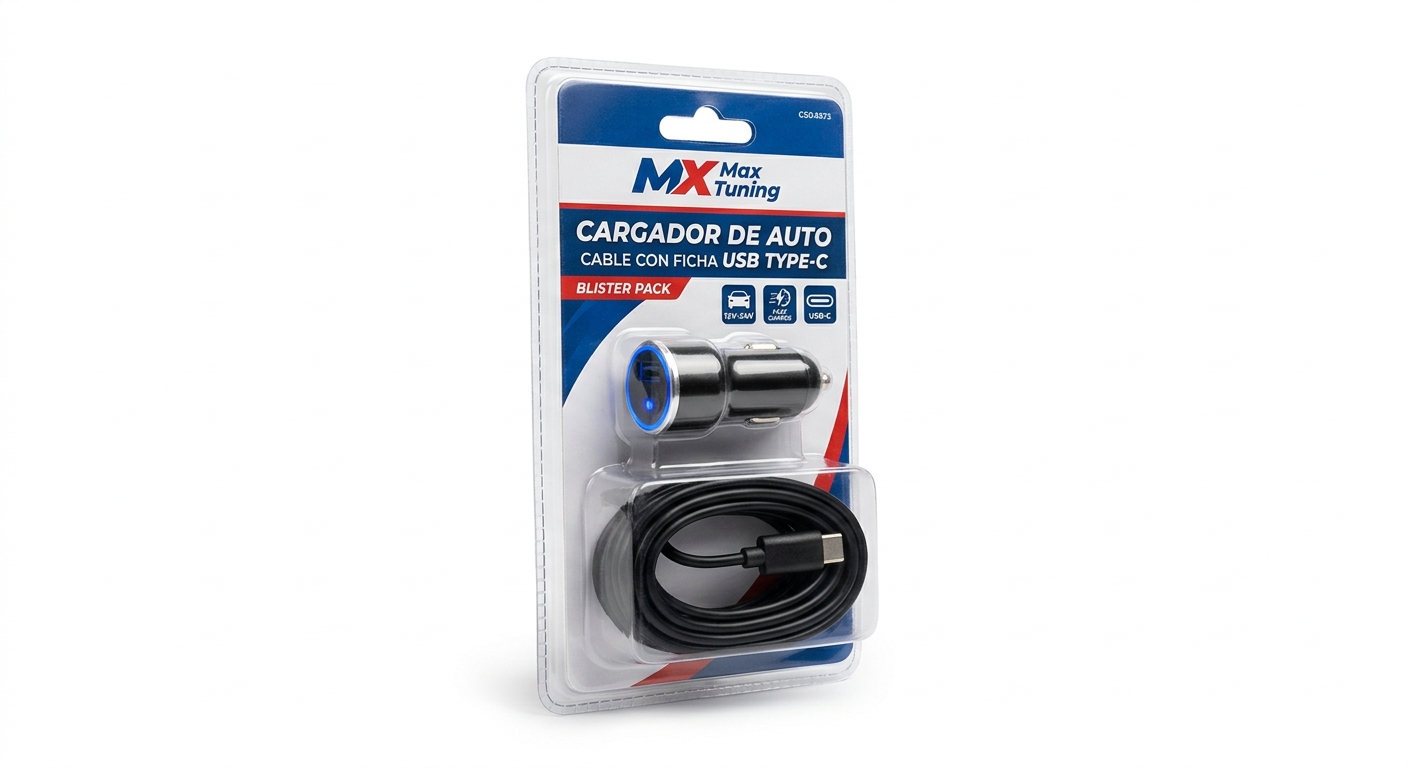 CARGADOR CON CABLE FICHA C EN BLISTER